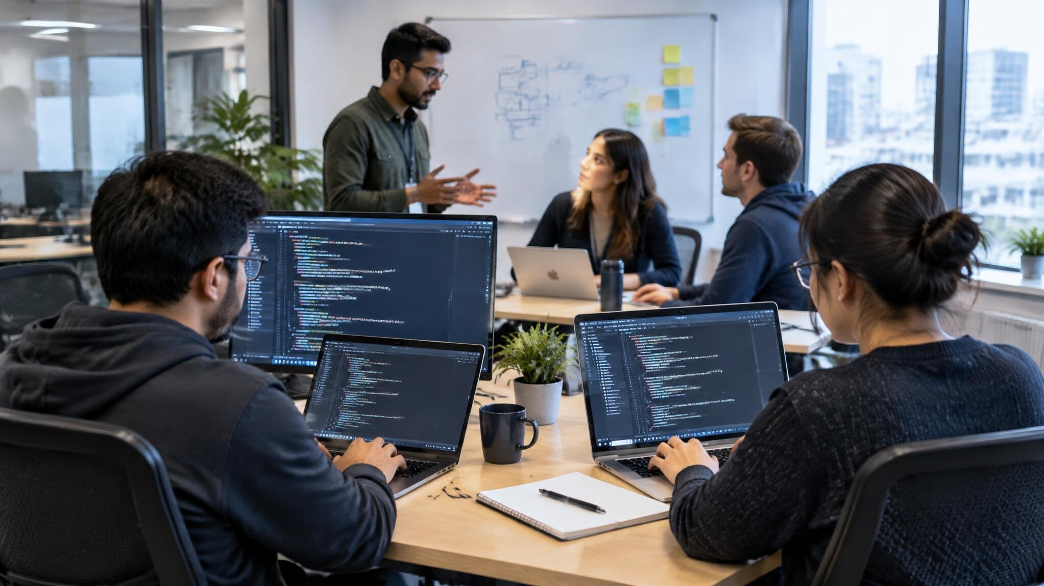 programmers working in office