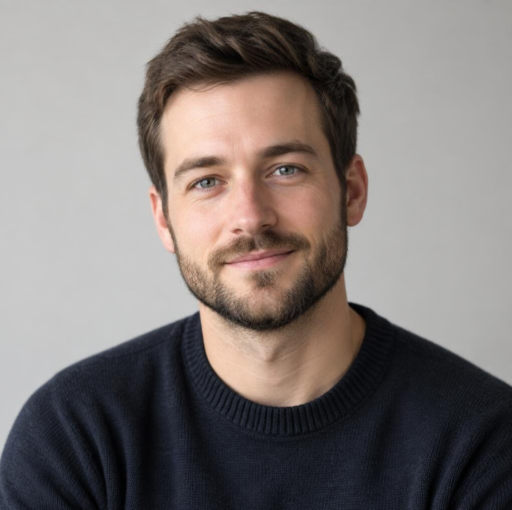 Portrait of a bearded man looking at the camera