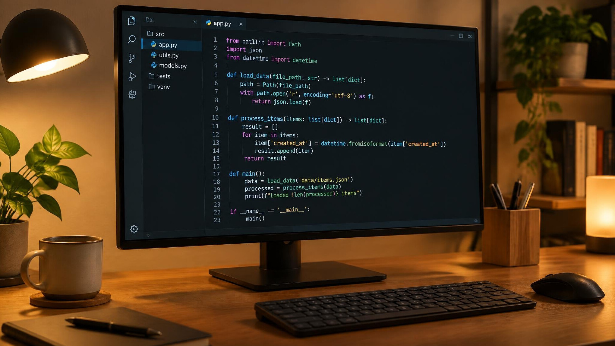 Monitor displaying lines of source code
